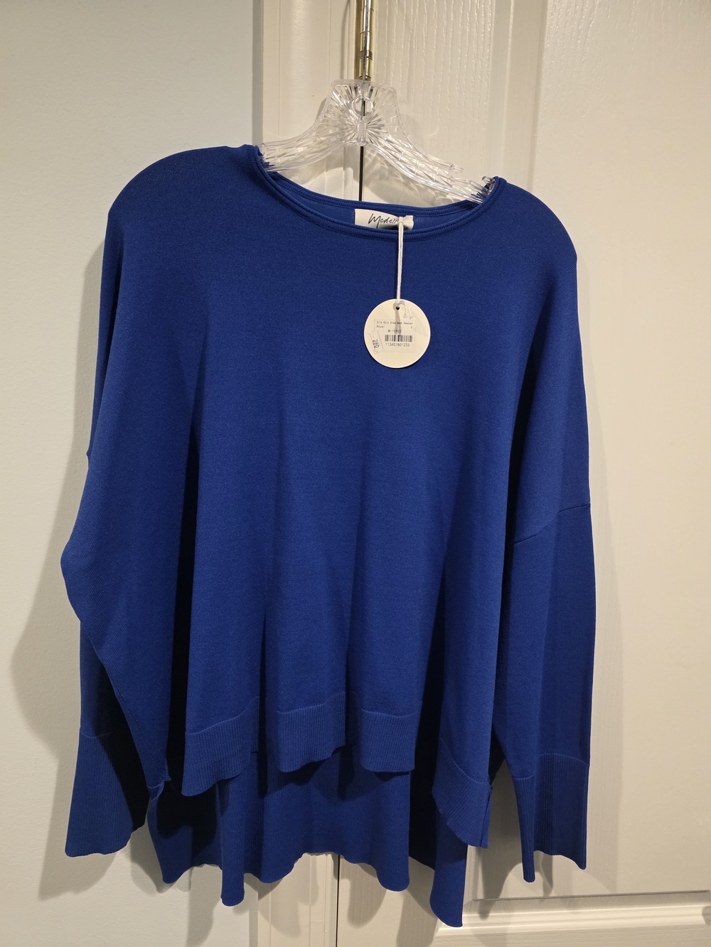 Relaxed Blue Women's Tunic Sweater
